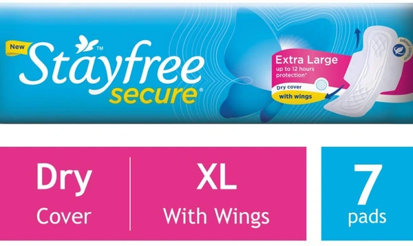 Stayfree Secure XL Dry cover (with wings, 7 pads)